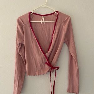 Anthropologie wrap ballet top